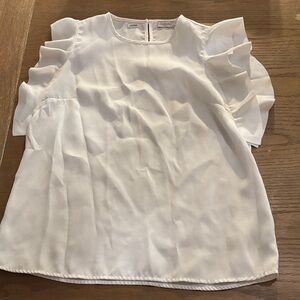 Elegant White Ruffle Sleeve Blouse